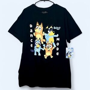 Bluey *Dance Mode* Glitter Print Tee- Adult LG *NwT*